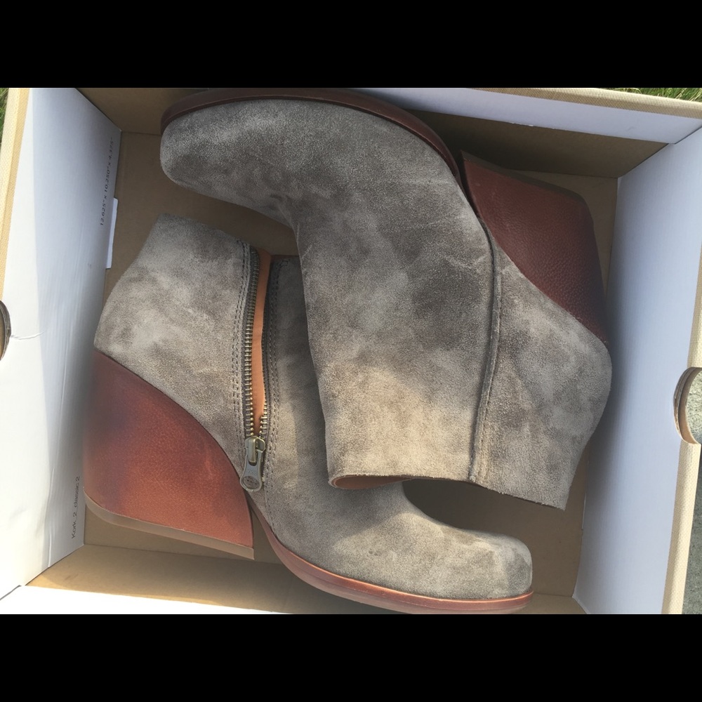 Kork-Ease “Natalya” Grey Suede booties
